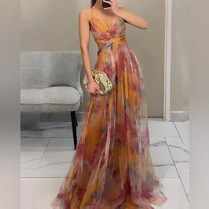Elegant Multicolor Maxi Dress